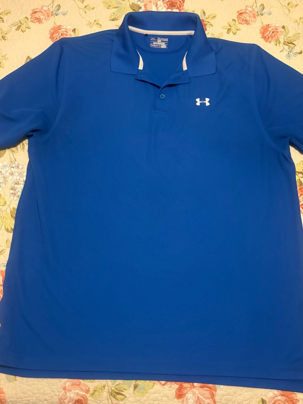 Mens Royal Blue Under Armour Loose Cotton Polo Golf Shirt Size 2XL
